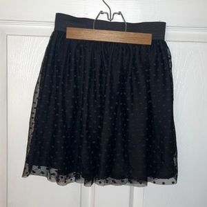 Delia*s black polka dot mesh skirt small
